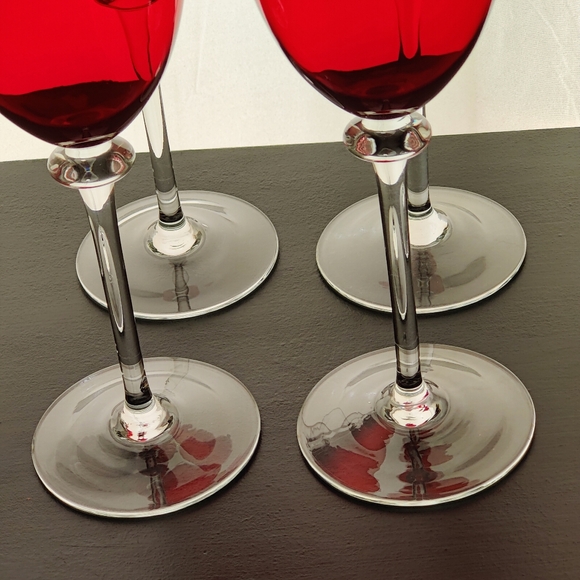 4 red 🍒♥️ crystal wine goblets | Mikasa | pattern MIC 157 - Picture 7 of 14
